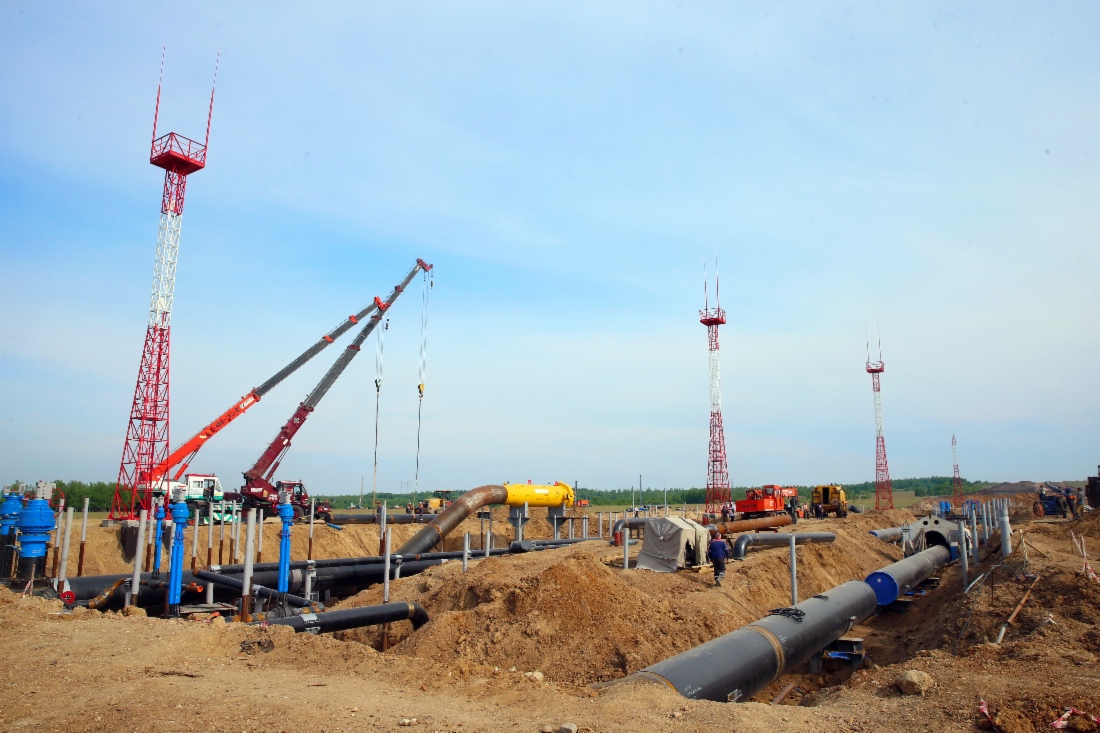 1.954 Kilometer (90,5 Prozent) der Pipeline Power of Siberia gebaut