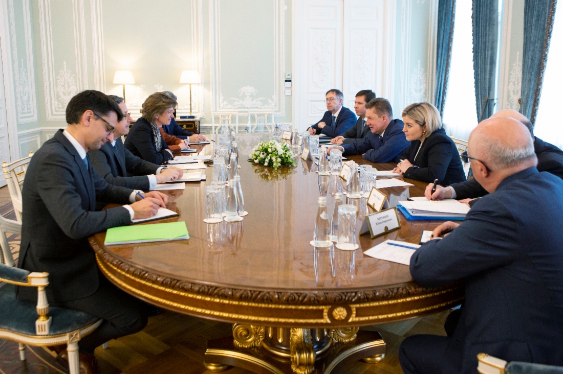 Arbeitstreffen zwischen Alexey Miller und der CEO der ENGIE SA, Isabelle Kocher