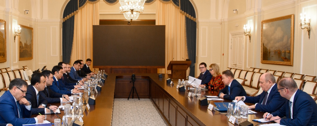 Trilaterales Arbeitstreffen zwischen Alexey Miller und dem kasachischen Energieminister, Bolat Akchulakov, sowie dem usbekischen Energieminister, Jurabek Mirzamakhmudov