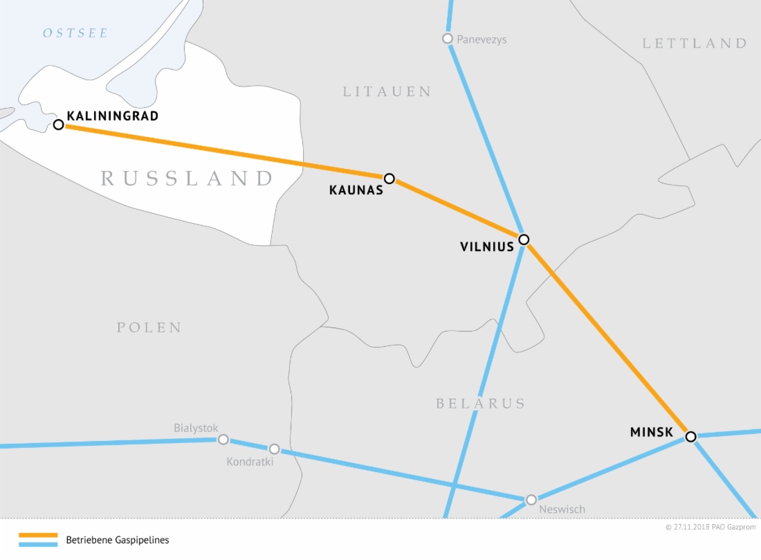Gaspipeline Minsk – Vilnius – Kaunas – Kaliningrad