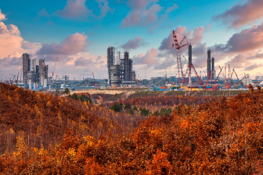 Baustelle des Gasverarbeitungswerkes Amur