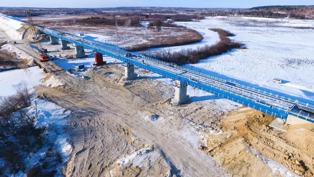 Errichtung der vorrangigen Bahnanlagen  für das Gasverarbeitungswerk Amur ist abgeschlossen
