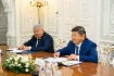Arbeitstreffen zwischen Alexey Miller und dem Vorsitzenden des Ministerkabinetts der Kirgisischen Republik und dem Leiter der kirgisischen Präsidialverwaltung, Akylbek Japarov 