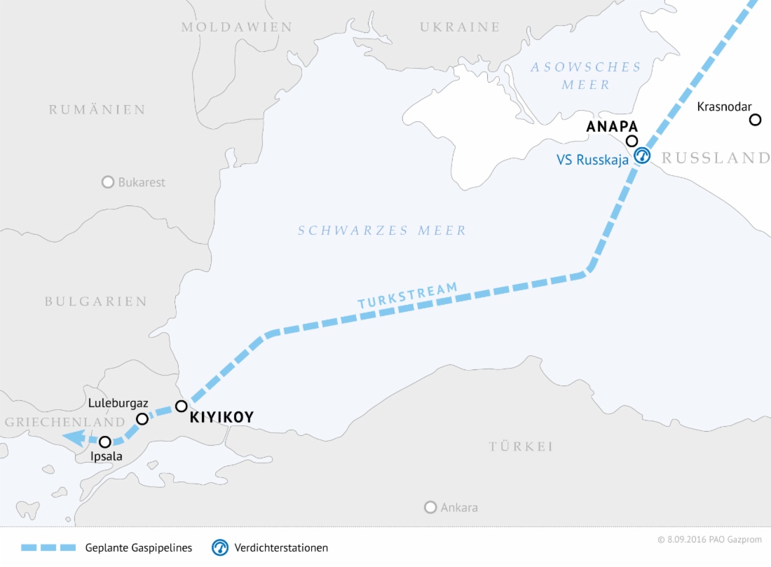 Gazprom erhält weiterhin Genehmigungen für die TurkStream