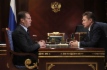 Arbeitstreffen zwischen dem Ministerpräsidenten der Russischen Föderation, Dmitry Medvedev, und Alexey Miller fand stat
