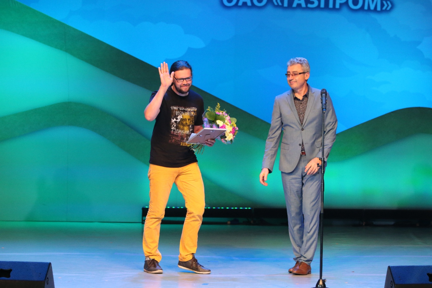 Juror Semen Milshtein (rechts) und Denis Bury (OAO Gazprom Transgaz Belarus), 2. Platz in der Kategorie Instrumentalmusik