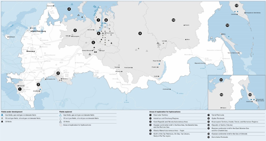 Exploration und Förderung von Kohlenwasserstoffen in Russland
