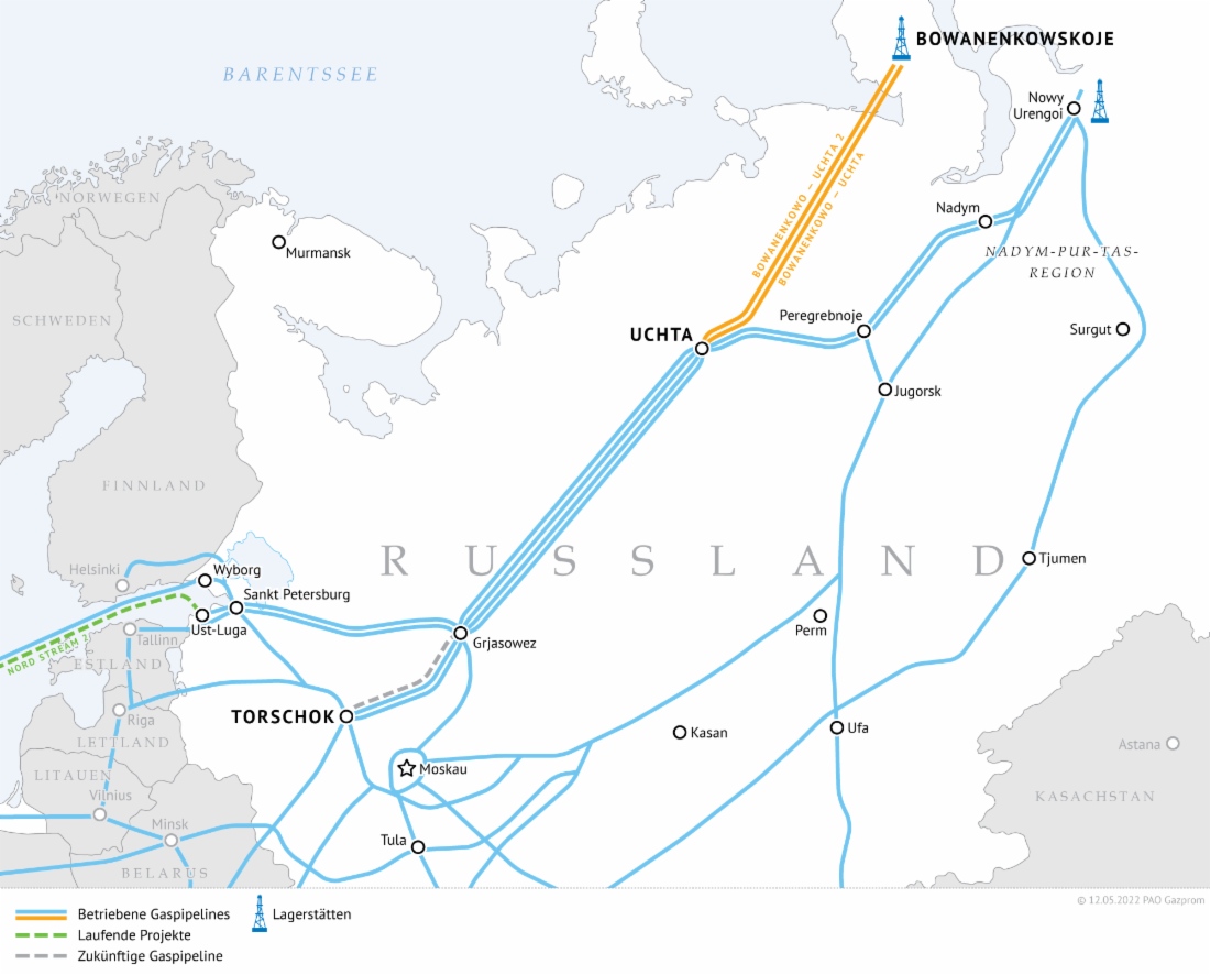 Gaspipelines Bowanenkowo – Uchta und Bowanenkowo – Uchta 2