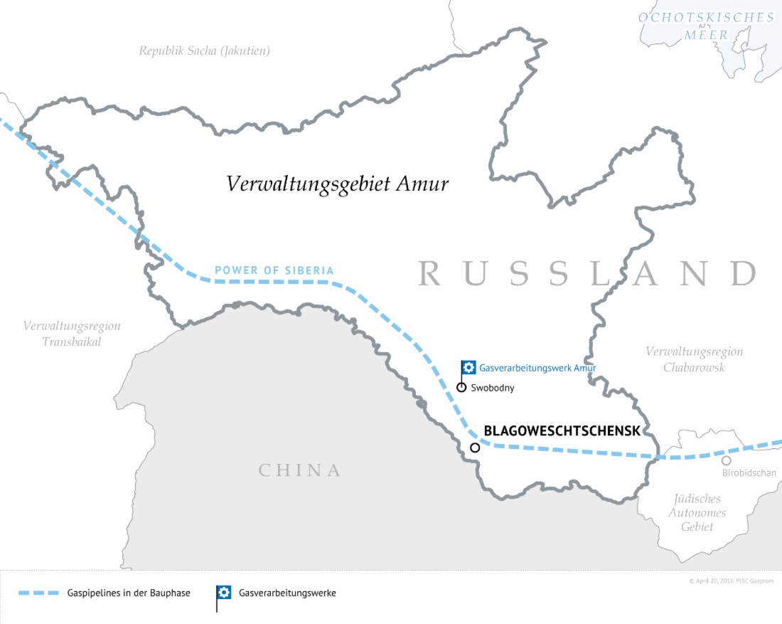 Gazprom bereitete Entwurf zum langfristigen Gasifizierungsprogramm für das Verwaltungsgebiet Amur vor
