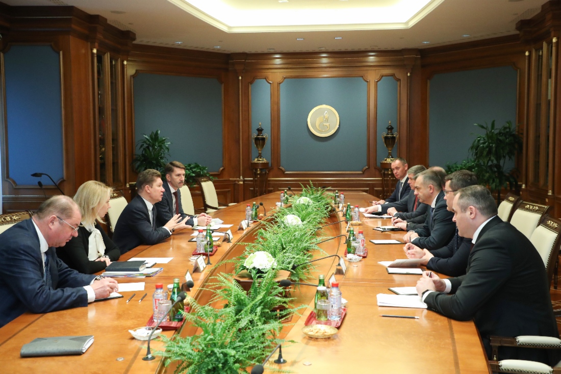Arbeitstreffen zwischen Alexey Miller und dem Ministerpräsidenten der Republik Moldau, Ion Chicu, in Moskau
