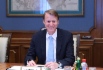 Arbeitstreffen zwischen dem Vorstandsvorsitzenden der Verbundnetz Gas AG (VNG), Ulf Heitmüller, und Alexey Miller
