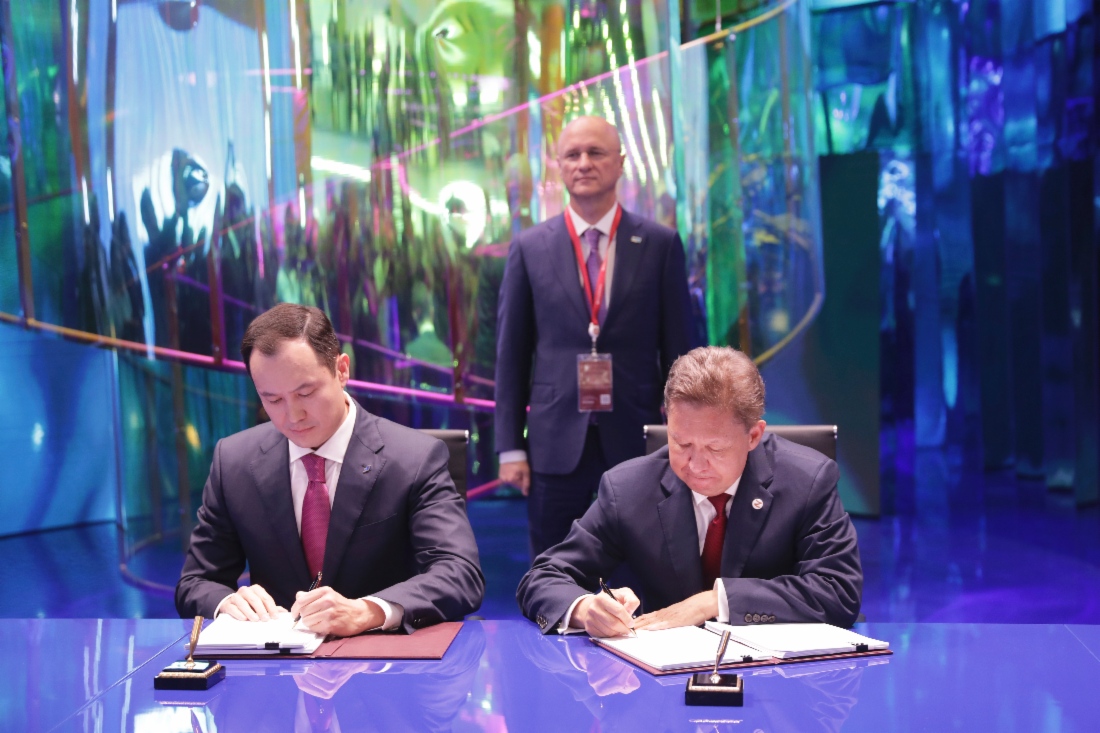Alexey Miller und Sanzhar Zharkeshov