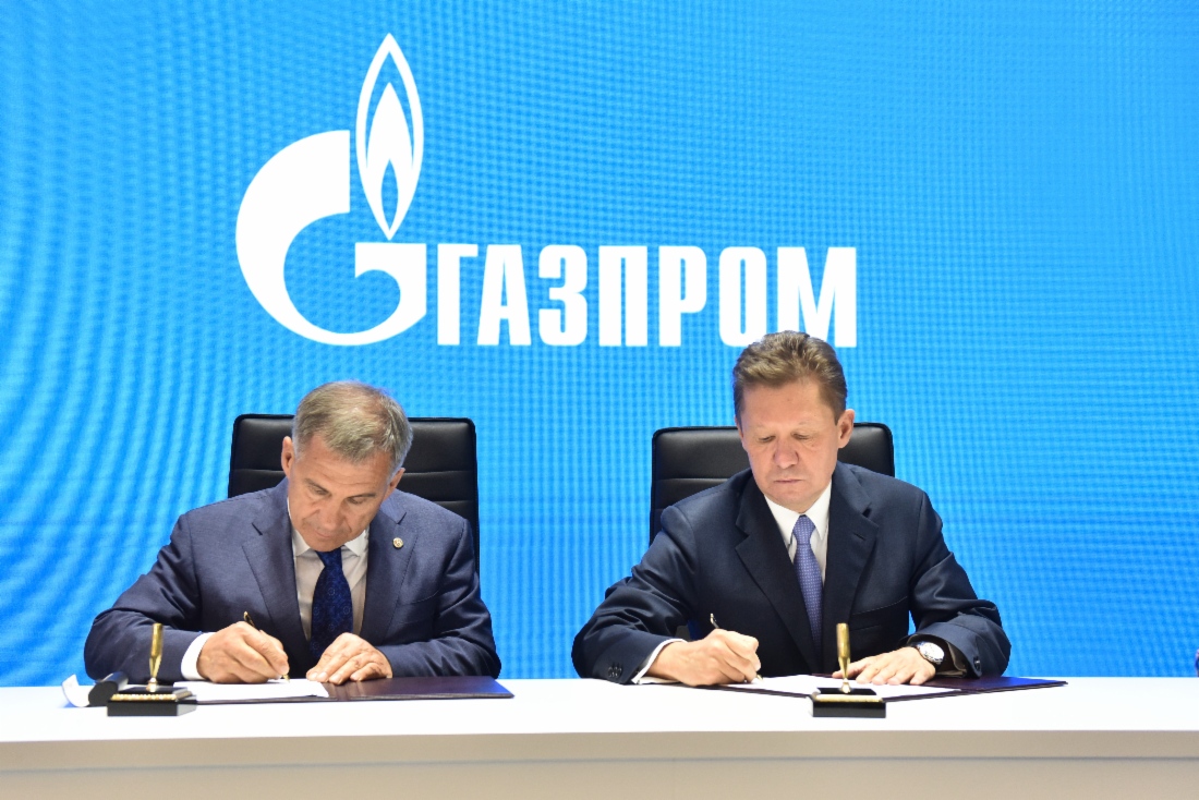 Im Rahmen des Petersburger Internationalen Wirtschaftsforums 2018 unterzeichneten der Präsident der Republik Tatarstan, Rustam Minnikhanov, und Alexey Miller ein Abkommen über Zusammenarbeit