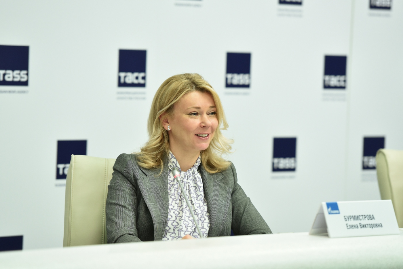 Elena Burmistrova, stellvertretende Vorstandsvorsitzende der Gazprom und Generaldirektorin der Gazprom Export